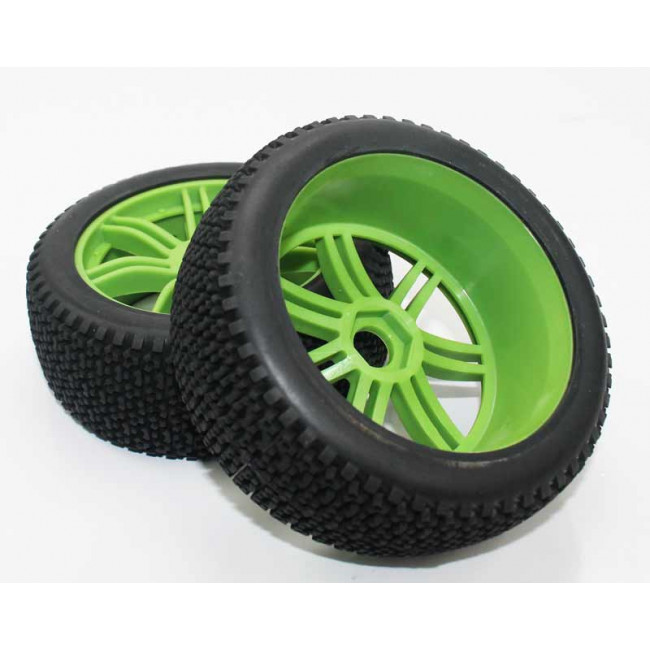 Ruedas Todo Terreno 1/8 Universales Verdes
