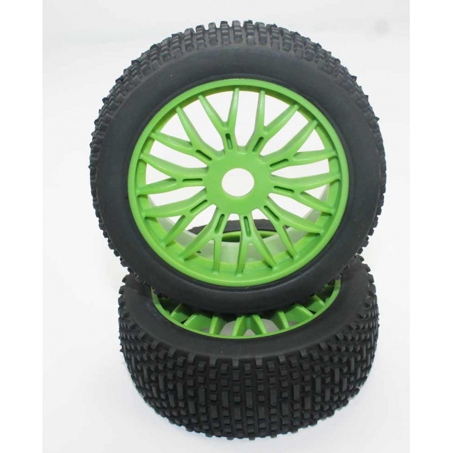 Ruedas Todo Terreno 1/8 Universales Verdes