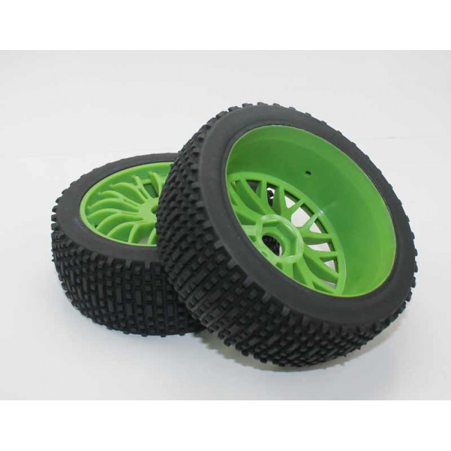 Ruedas Todo Terreno 1/8 Universales Verdes