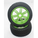 Ruedas Todo Terreno 1/8 Universales Verdes