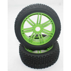 Ruedas Todo Terreno 1/8 Universales Verdes