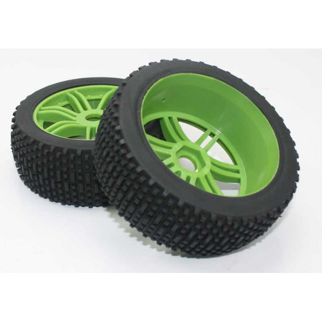 Ruedas Todo Terreno 1/8 Universales Verdes