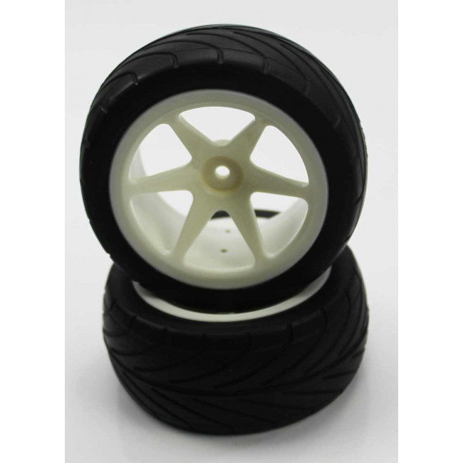 Ruedas Rally 1/10 Delanteras Universales Blancas