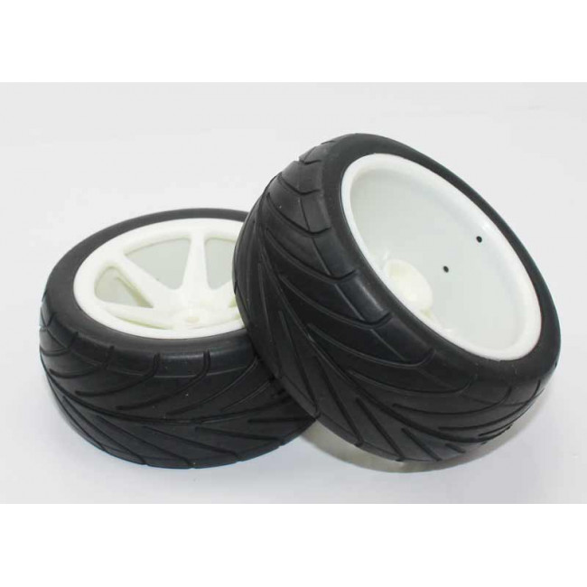 Ruedas Rally 1/10 Delanteras Universales Blancas