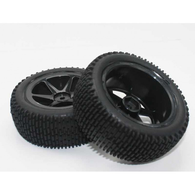 Ruedas Todo Terreno 1/10 Delanteras Universales Negras