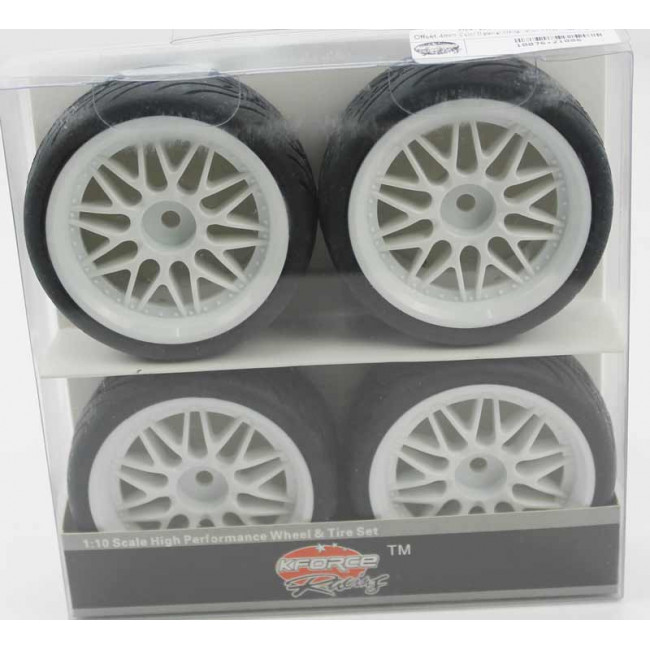 Ruedas Coches RC Touring  1/10 Universales 4 pzs Blancas