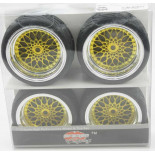 Ruedas Coches RC Touring  1/10 Universales 4 pzs Doradas
