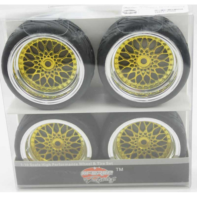 Ruedas Coches RC Touring  1/10 Universales 4 pzs Doradas