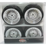 Ruedas Coches RC Touring  1/10 Universales 4 pzs Plateadas