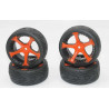 Ruedas Coches RC Touring  1/10 Universales 4 pzs Rojas 5 radios