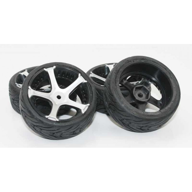 Ruedas Coches RC Touring  1/10 Universales 4 pzs gris