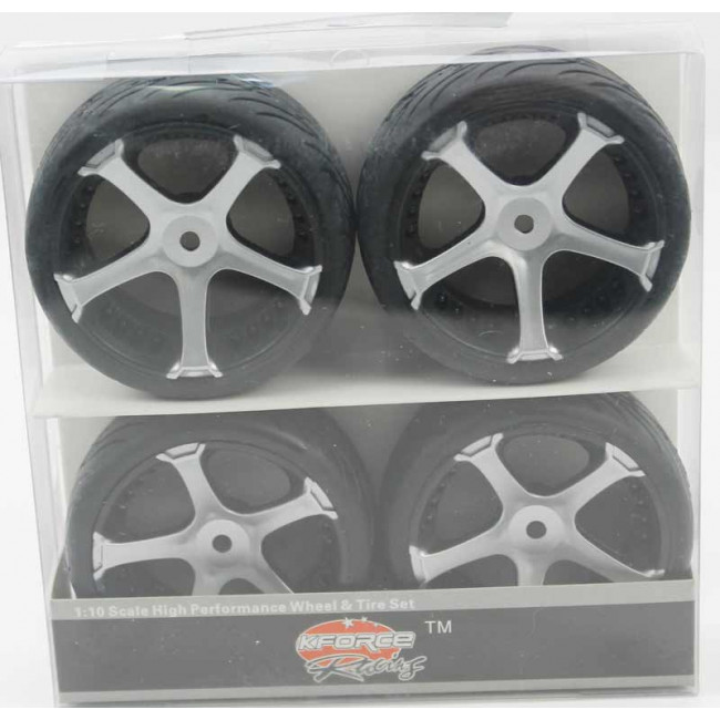 Ruedas Coches RC Touring  1/10 Universales 4 pzs gris