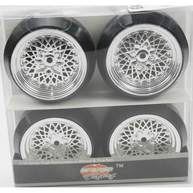 Ruedas Coches RC Drift  1/10 Universales 4 pzs Plateadas