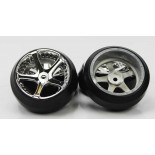 Ruedas Coches RC Drift  1/10 Universales 4 pzs Plateadas 5 radios