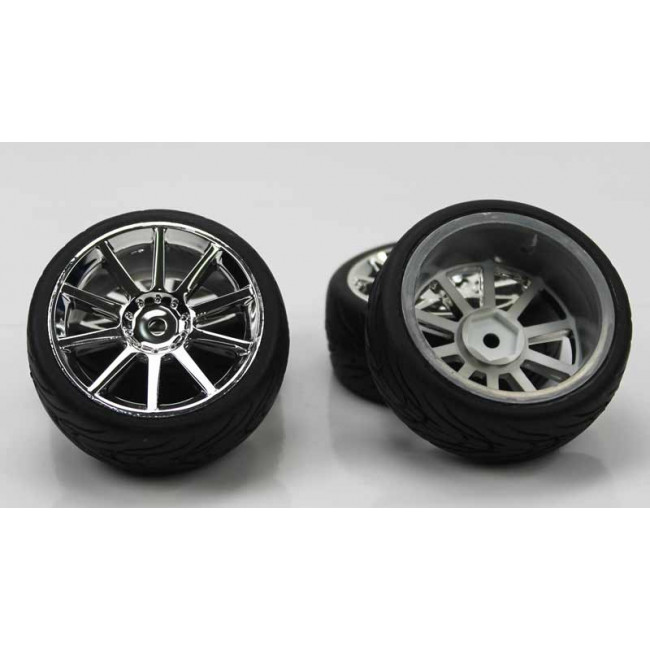 Ruedas Coches RC Drift  1/10 Universales 4 pzs plateadas