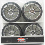 Ruedas Coches RC Drift  1/10 Universales 4 pzs plateadas