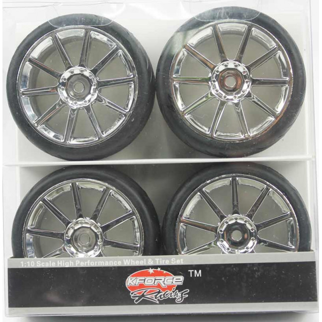 Ruedas Coches RC Drift  1/10 Universales 4 pzs plateadas