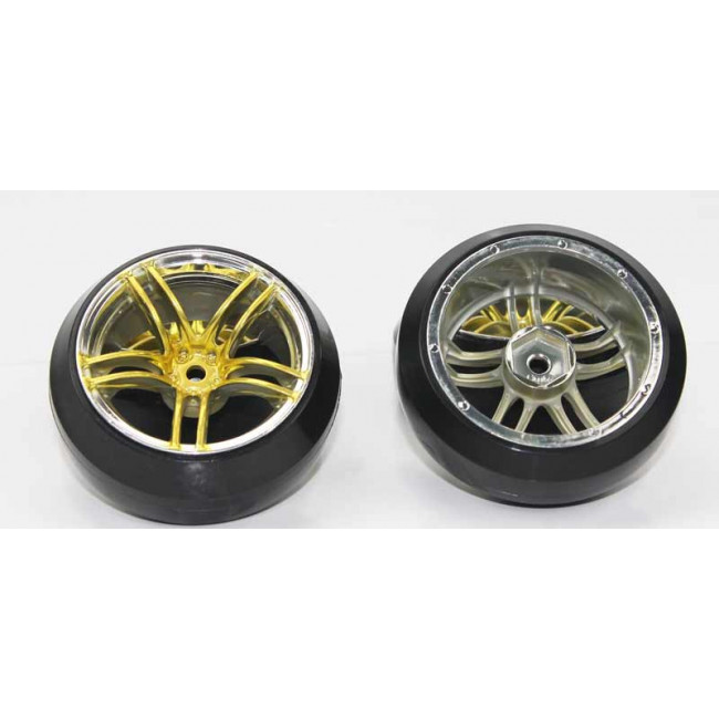 Ruedas Coches RC Drift  1/10 Universales 4 pzs Doradas