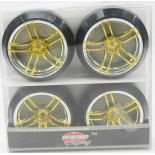 Ruedas Coches RC Drift  1/10 Universales 4 pzs Doradas