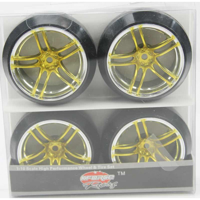 Ruedas Coches RC Drift  1/10 Universales 4 pzs Doradas
