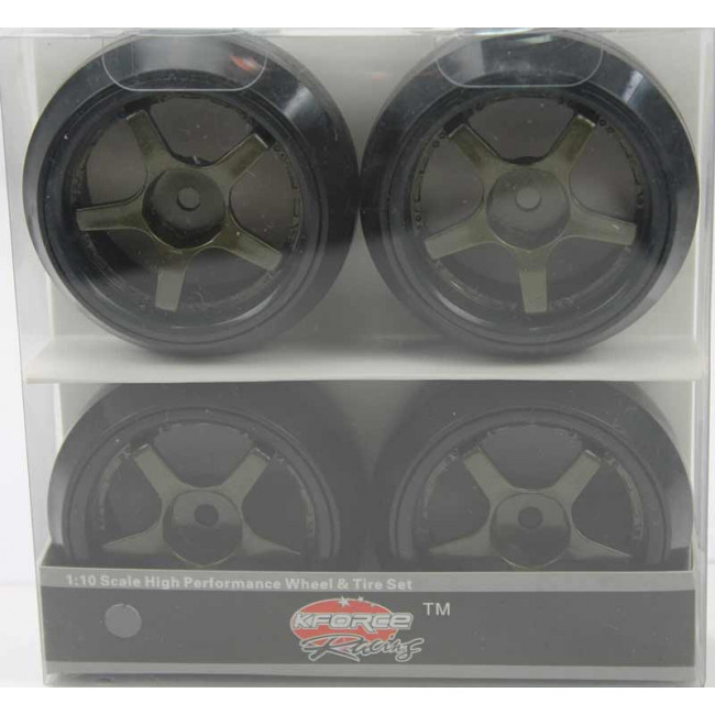 Ruedas Coches RC Drift  1/10 Universales 4 pzs Verde Metalizado oscuro