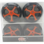 Ruedas Coches RC Drift  1/10 Universales 4 pzs Rojas 5 radios