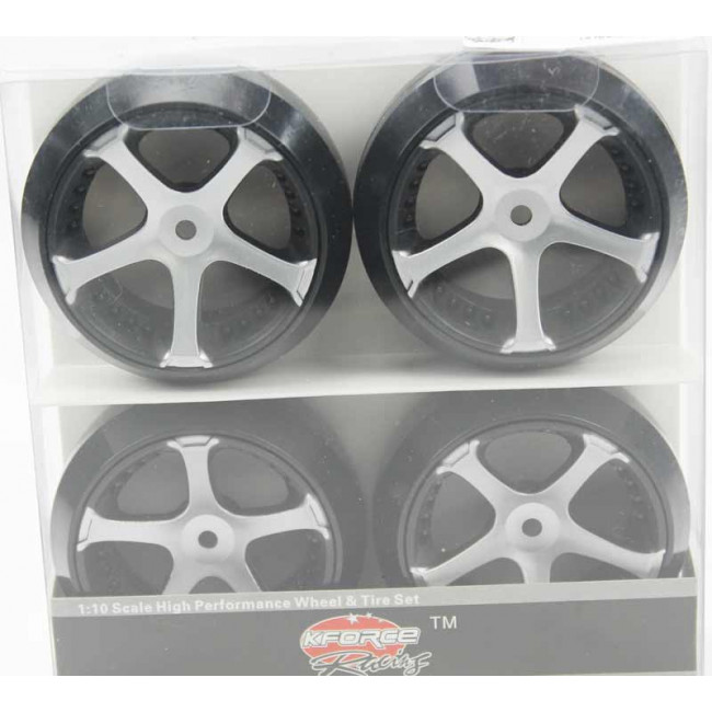 Ruedas Coches RC Drift  1/10 Universales 4 pzs Gris