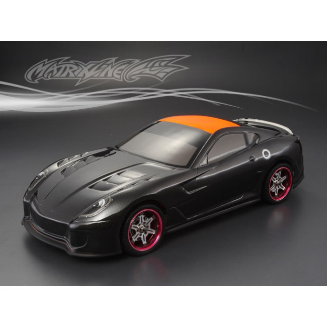Carrocería Ferrari 599XX Pintada de Carbono con Pegatinas