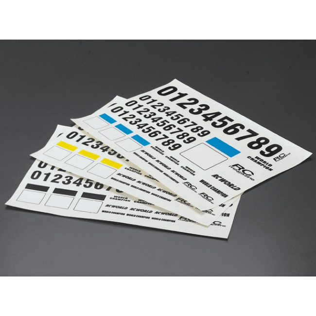Hoja Adhesivos Números de Coches RC