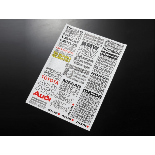 Hoja Adhesivos Números de Coches RC