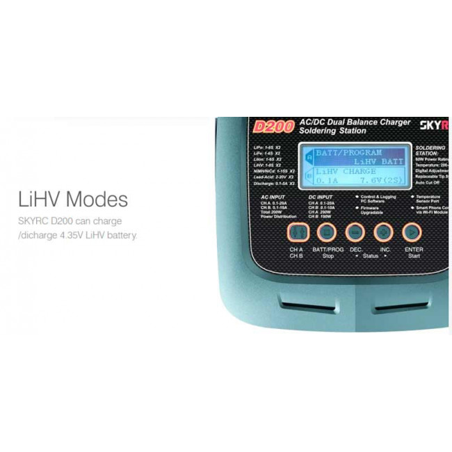 CARGADOR DUAL D200 CON ESTACION DE SOLDADOR SKYRC