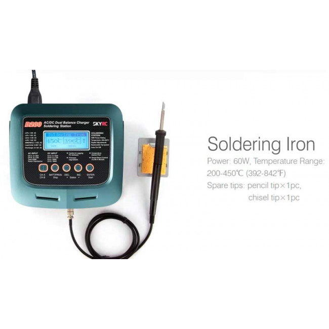 CARGADOR DUAL D200 CON ESTACION DE SOLDADOR SKYRC