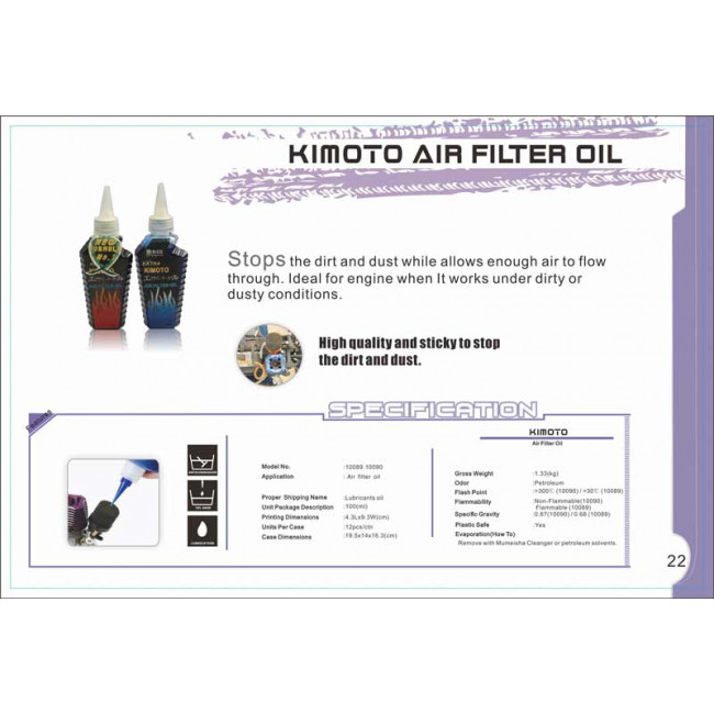 ACEITE PARA FILTRO DE AIRE EXTRA KIMOTO (100ML)