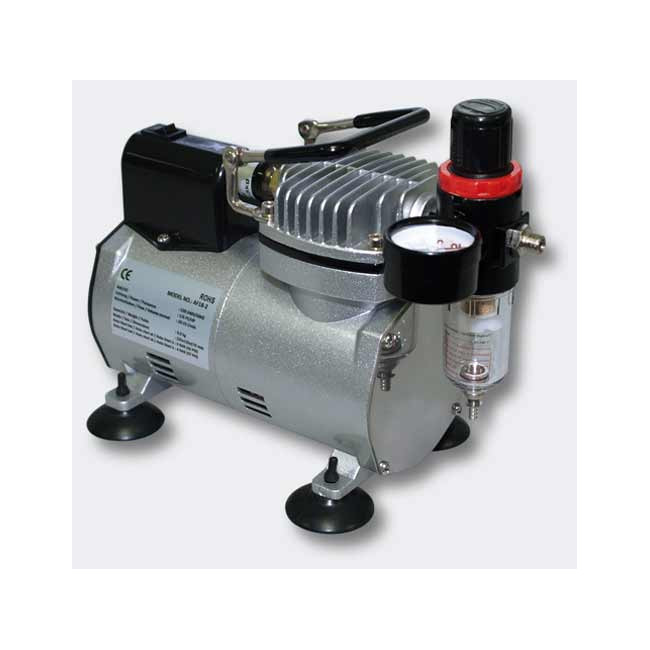 COMPRESOR C/TANQUE AIRE 3L.REGULADOR-FILTRO 1/6HP